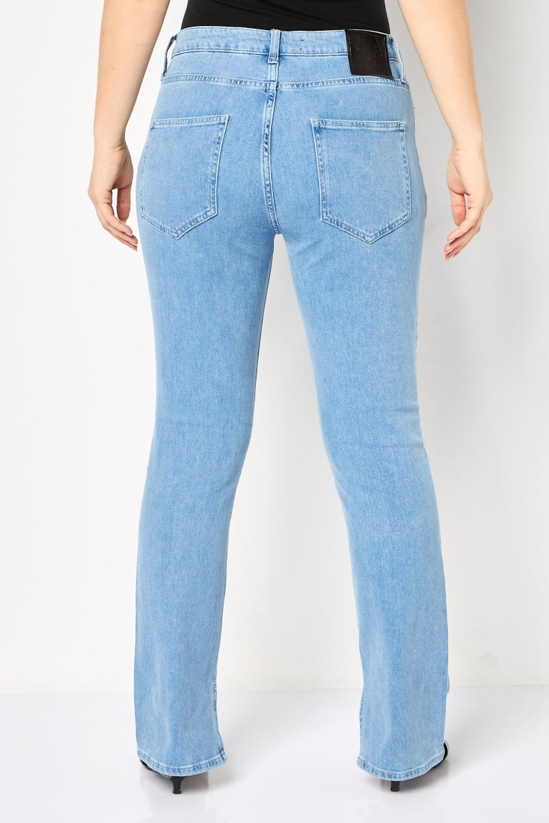 Karl Lagerfeld Women Regular Fit Washed Non Stretchable Denim, Blue - Image 4