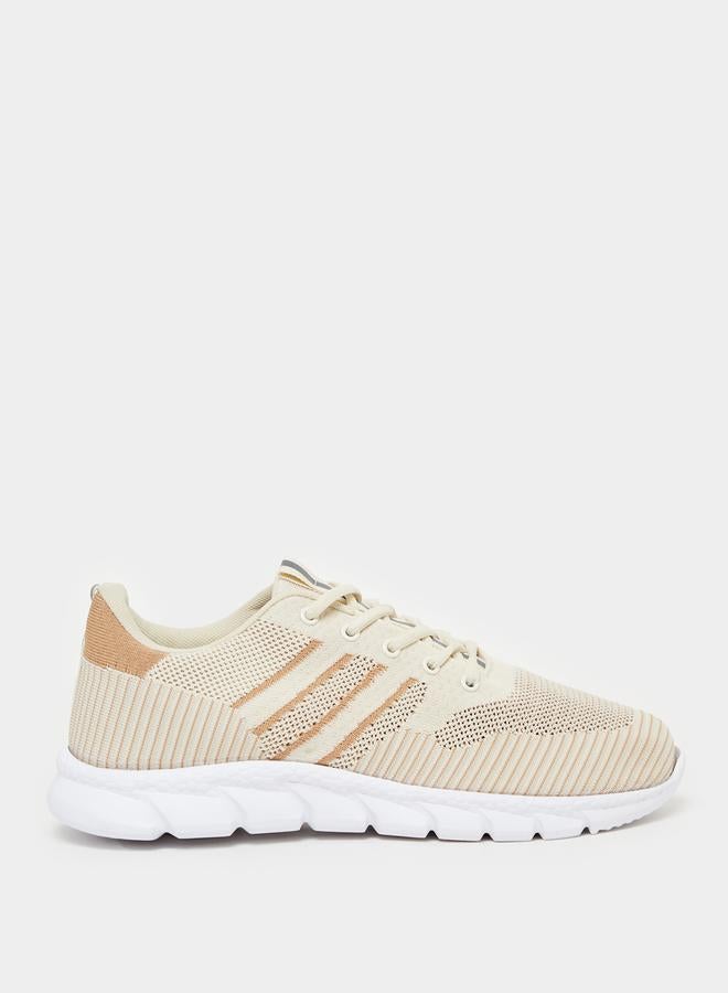 Styli Textured Gripped Sole Lace Up Sneakers  - Image 1