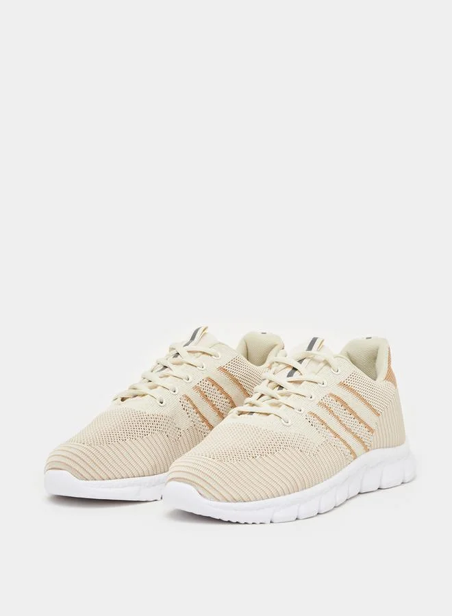 Styli Textured Gripped Sole Lace Up Sneakers