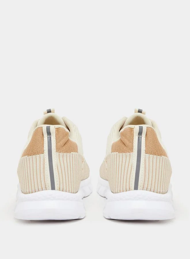 Styli Textured Gripped Sole Lace Up Sneakers