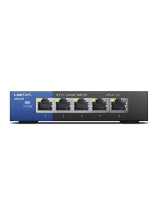 محوّل جيجابت للكمبيوتر المكتبي بـ 5 منافذ موديل LGS105 أسود - view 5