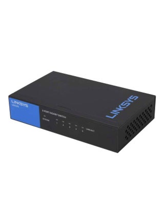 محوّل جيجابت للكمبيوتر المكتبي بـ 5 منافذ موديل LGS105 أسود - view 2