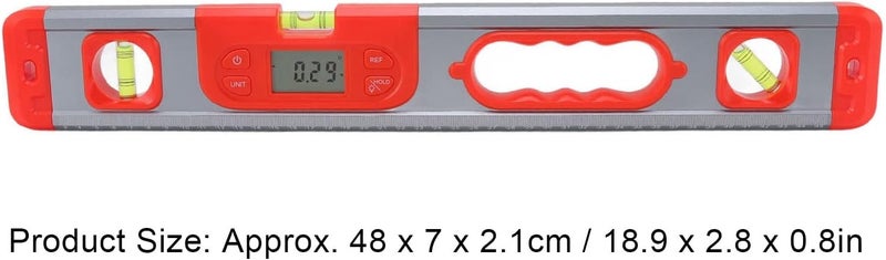 Digital Level, Professional Electronic Measuring Tool, 4x90 Degrees and 2x180 Degrees, Aluminum Alloy Black - Accurate Measurement, Backlit Display, Multi - Function for (Red) - Image 3