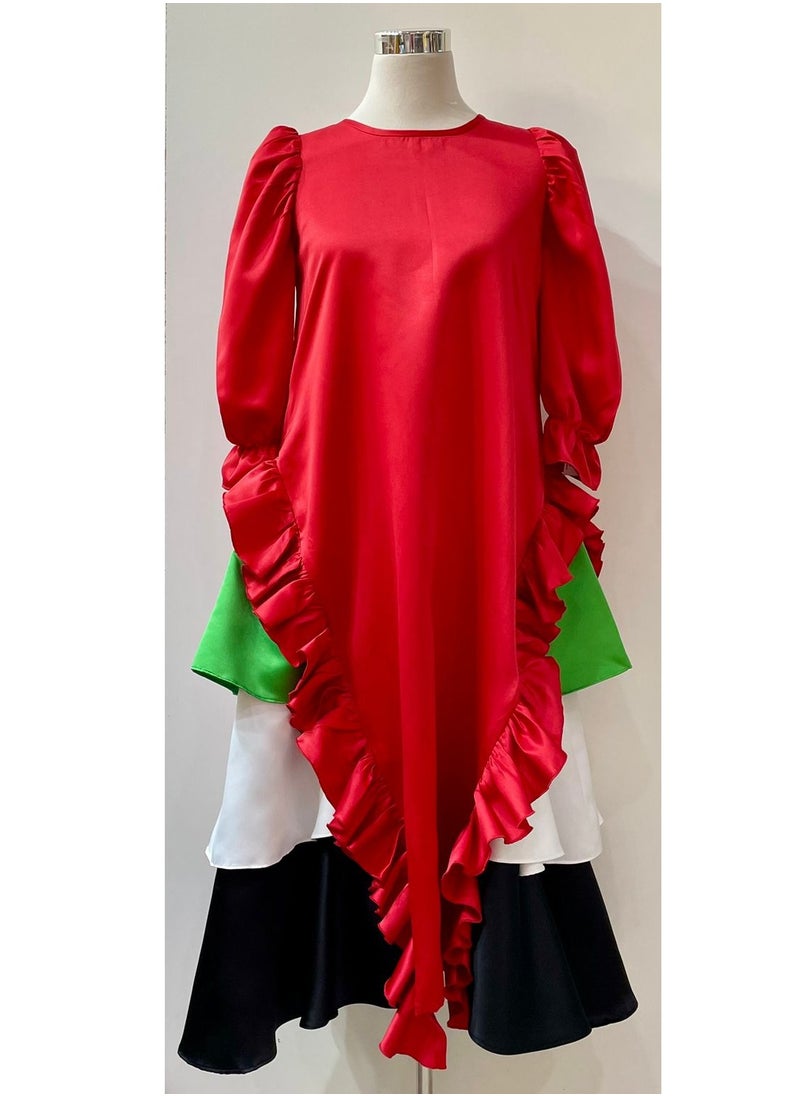 ANOHI TEXTILES - Girls National Flag Dress - Image 1