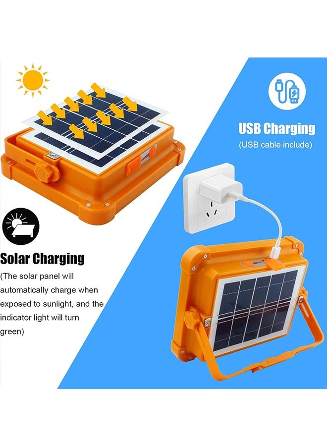 Outdoor LED Solar Light, Work Light Rechargeable 100W, Portable 10 Hours, Emergency Worklight, Yellow - Image 3