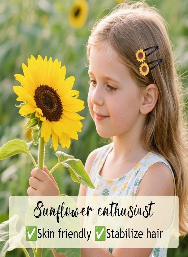 Guqqeuc Sunflower Snap Hair Clips and Hair Ties for Baby Girls 8 PCS Yellow Flower Hair Barrettes Daisy Hair Bands Elastics for Kids Toddlers Sunflowers Hair Rope Ponytail Holder - Image 4