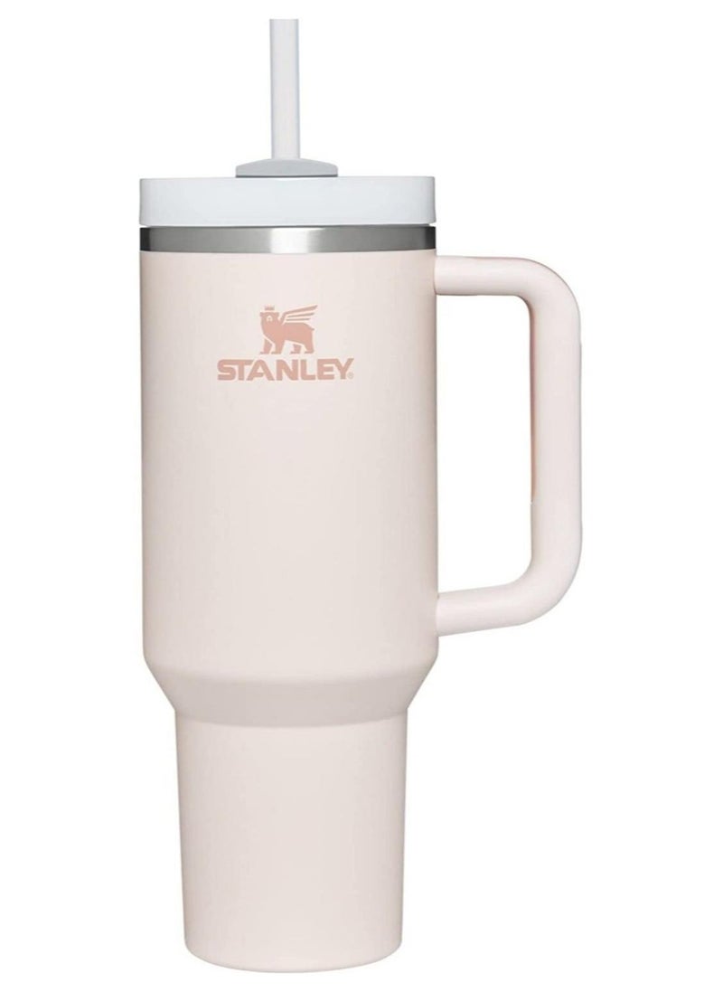 Stanley Quencher H2.0 FlowState Stainless Steel Vacuum Insulated Tumbler with Lid and Straw for Water, Iced Tea, Coffee, Smoothie and More, 40OZ (Rose Quartz) - Image 1