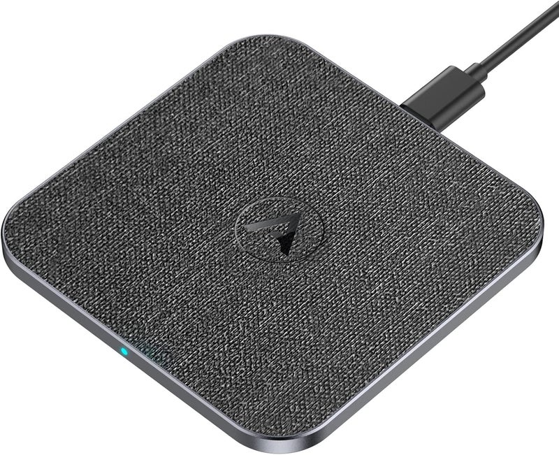 AGPtek Wireless Charger, 15W Wireless Charging Pad for Samsung S24/S23/S22/S21/S20/S10/Z Flip 3/4/5, Compatible with iPhone 15/14/13/12/11/10/XR/XS, Google Pixel 5/6/7/8, AirPods, Qi-Certified, Black - Image 1