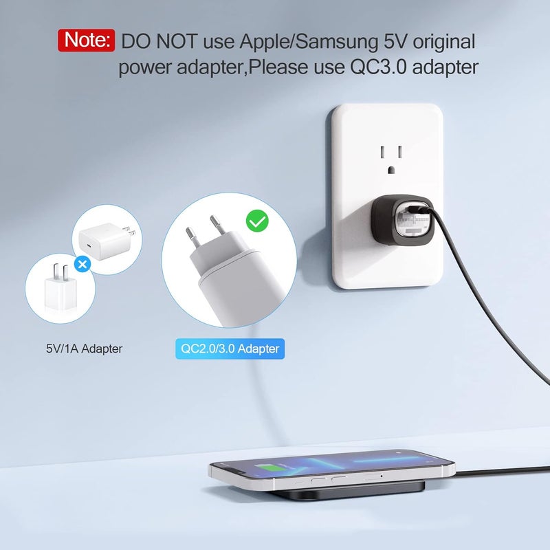 AGPtek Wireless Charger, 15W Wireless Charging Pad for Samsung S24/S23/S22/S21/S20/S10/Z Flip 3/4/5, Compatible with iPhone 15/14/13/12/11/10/XR/XS, Google Pixel 5/6/7/8, AirPods, Qi-Certified, Black - Image 4