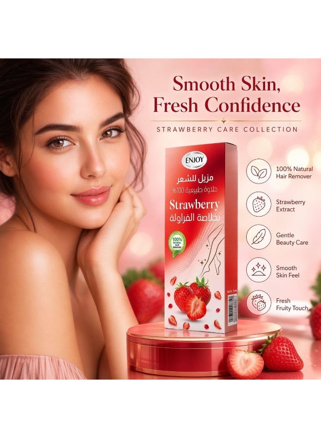 Enjoy Strawberry Hair Remover WAX – 100% Natural Sweetness, With Strawberry Extract, 100g - Image 3