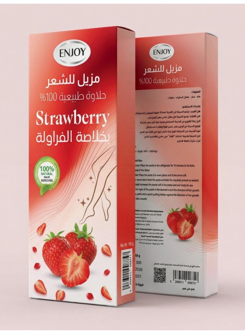 Enjoy Strawberry Hair Remover WAX – 100% Natural Sweetness, With Strawberry Extract, 100g - Image 2