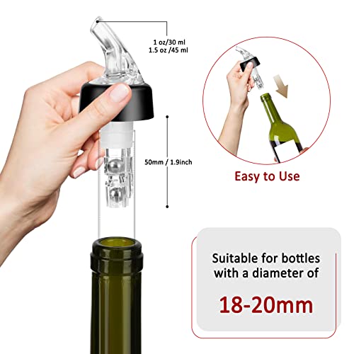 NFFIBDH Automatic Measured Bottle Pourer - Quick Shot Spirit Liquor Pour Spouts with Dust Caps for Wine Cocktail Beverages - Ideal Home Bar Tools 1 oz / 30ml (Clear, 4 Pack) - Image 4