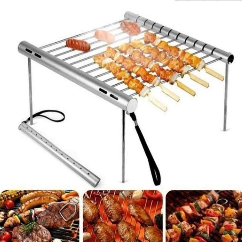 Sisliya Portable Stainless Steel BBQ Grill Folding BBQ Grill Mini Pocket BBQ Grill BBQ Accessories Folding BBQ Grill for Home Park - Image 1