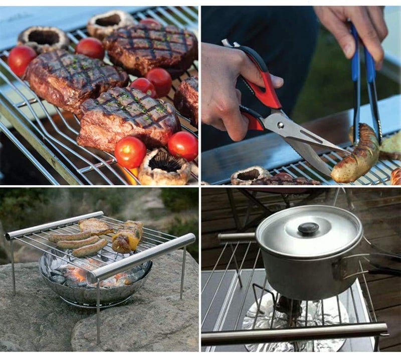 Sisliya Portable Stainless Steel BBQ Grill Folding BBQ Grill Mini Pocket BBQ Grill BBQ Accessories Folding BBQ Grill for Home Park - Image 3