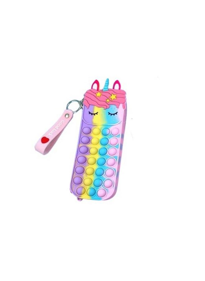 Generic Gift for Kids Adults Fidget Toys Pencil Case Mini Custom Pop Bubbles Silicone Coin Purse Keychain  - Image 1