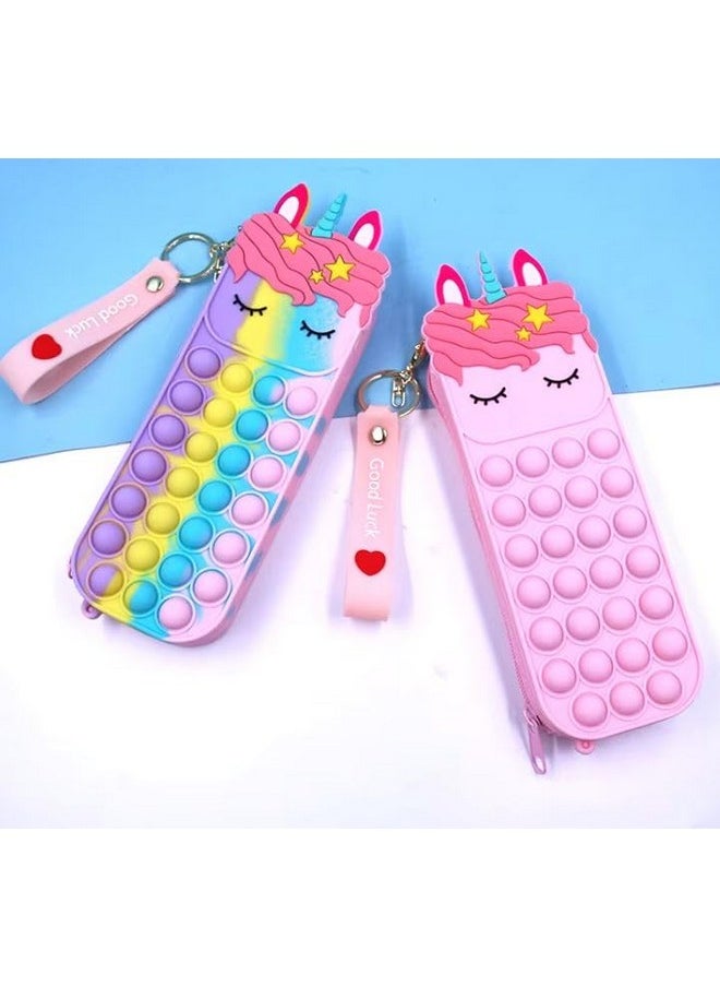 Generic Gift for Kids Adults Fidget Toys Pencil Case Mini Custom Pop Bubbles Silicone Coin Purse Keychain  - Image 2
