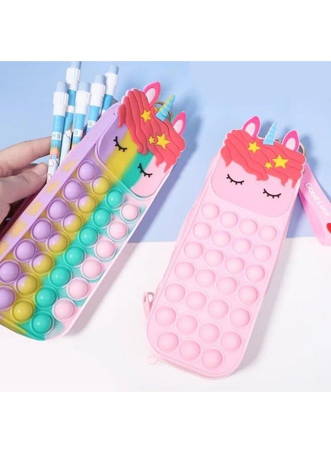 Generic Gift for Kids Adults Fidget Toys Pencil Case Mini Custom Pop Bubbles Silicone Coin Purse Keychain  - Image 3