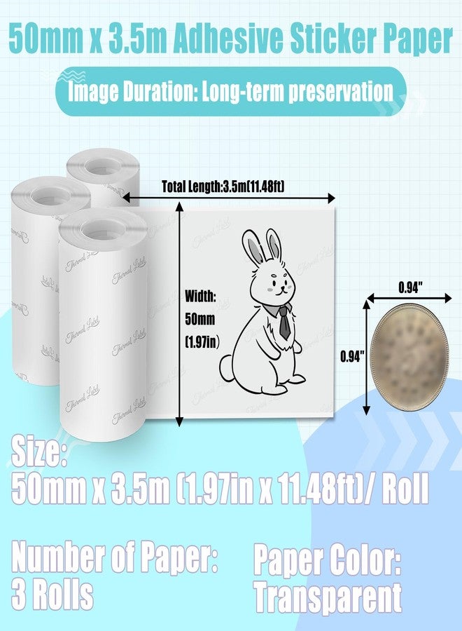 Memoking HD Clear Thermal Sticker Paper Instant Printing Compatible with Phomemo Printer Paper M02/M02 Pro/M02S/P2S/M03/M04S Mini Sticker Printer 50mm x 3.5m, 3 Rolls Adhesive Label for Photo,Image,Texts,Notes - Image 5