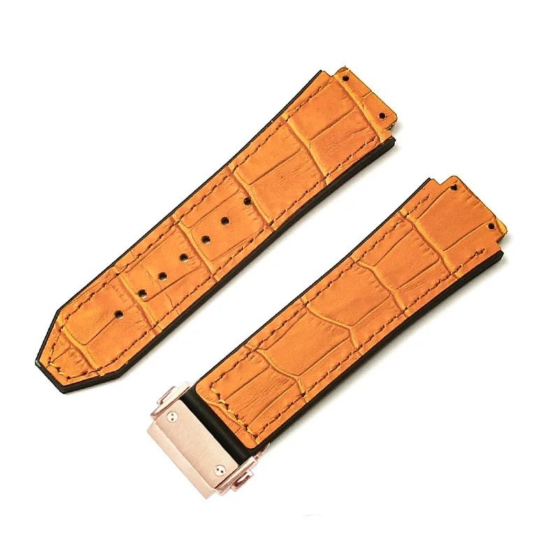 Bluejw Genuine Leather Watch Band Replacement for HB Big-bang Series, Crazy Horse Cowhide Strap 19mm x 26mm - Image 1