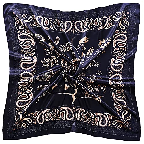 PALAY® Women Satin Scarf 35"x35" Silk Feel Head Scarf for Women & Girls, Lightweight Square Scarf, Stylish Hair Wrap, Soft Pillow Cover, Elegant Jacquard Print, Gift for Ladies - Image 1