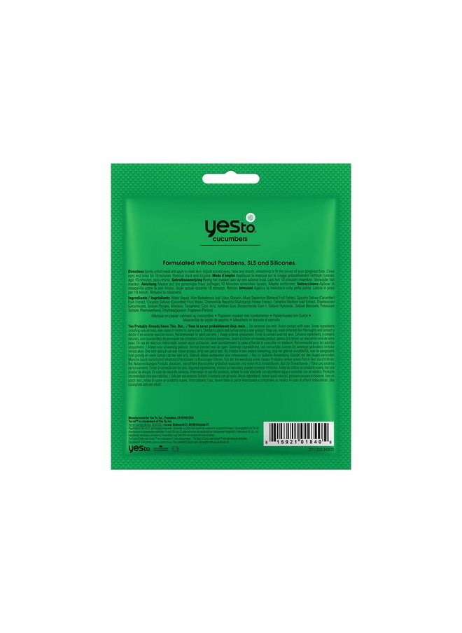 Yes To - Cucumber Calming Paper Mask Soothing Formula To Hydrate Refresh & Calm Sensitive Skin Deep Hydration With Aloe Vera & Antioxidant Natural Vegan & Cruelty Free (Pack Of 3) - Image 1