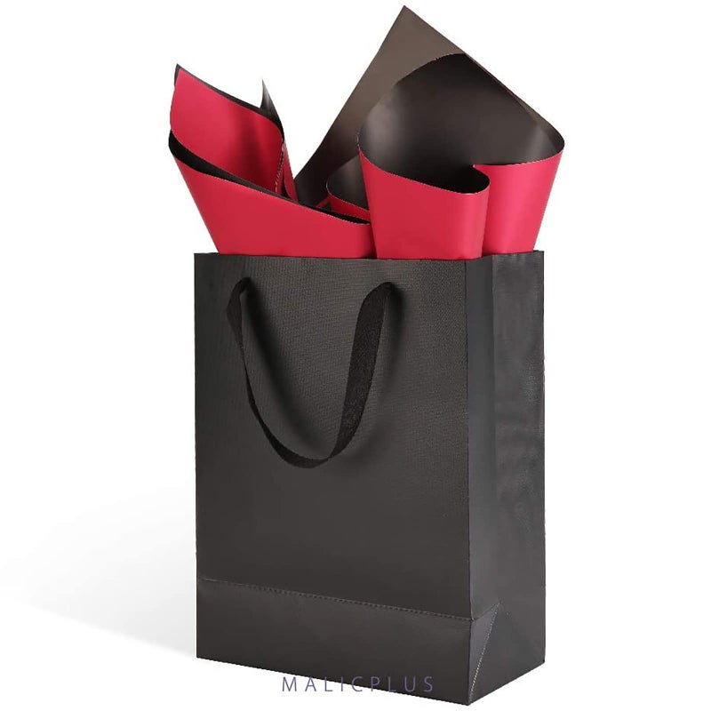 MALICPLUS 12 Large Gift Bags 10x5x13 Inches, Premium Matte Black Large Gift Bags with Handles for All Occasions (Grain Textured Finish) - Image 3