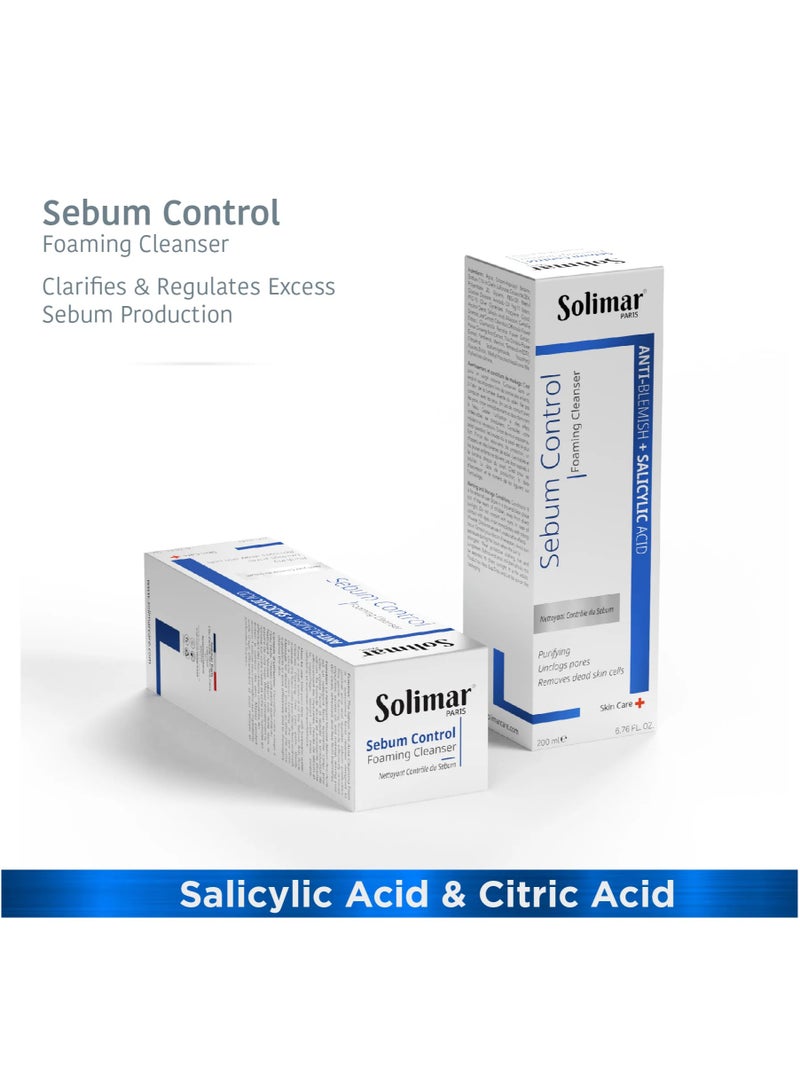 Solimar Paris Sebum Foaming Cleanser – Oil Control & Pore Refiner, 200ml - Image 2
