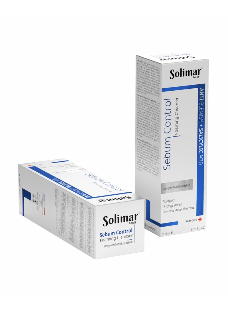 Solimar Paris Sebum Foaming Cleanser – Oil Control & Pore Refiner, 200ml - Image 1