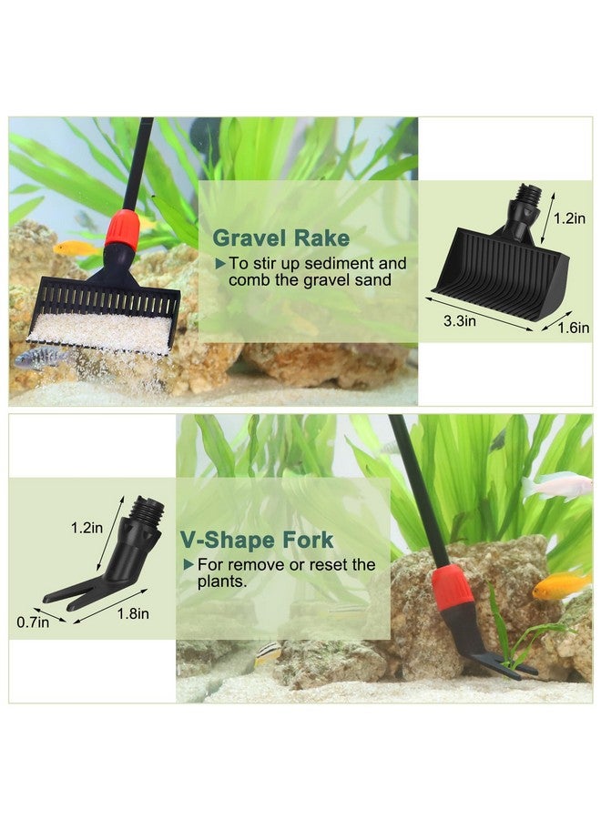 Hygger MultiUse Fish Tank Cleaning Tools Kit, 6 In 1 Aquarium Clean Set With Extendable Handle Algae Scraper Sponge Scrubber Firm Scrub Brush Fish Net Gravel Rake For Acrylic & Glass Tank - Image 5