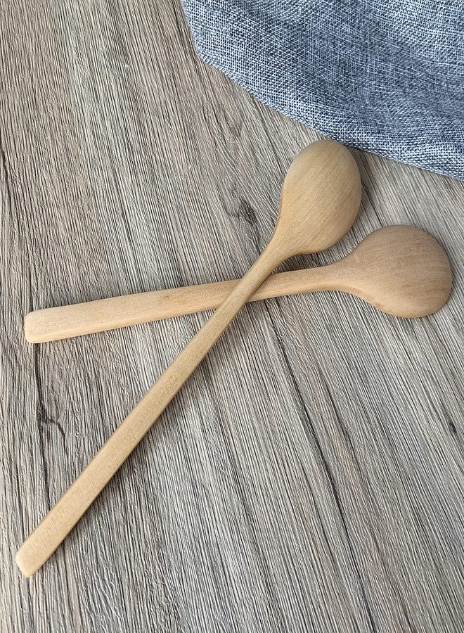 ADLORYEA Wooden Spoons, 6 Pieces 9 Inch Wood Soup Spoons for Eating Mixing Stirring, Long Handle Spoon with Japanese Style Kitchen Utensil, ADLORYEA Eco Friendly Table Spoon (Nanmu, 9 Inch) - Image 4
