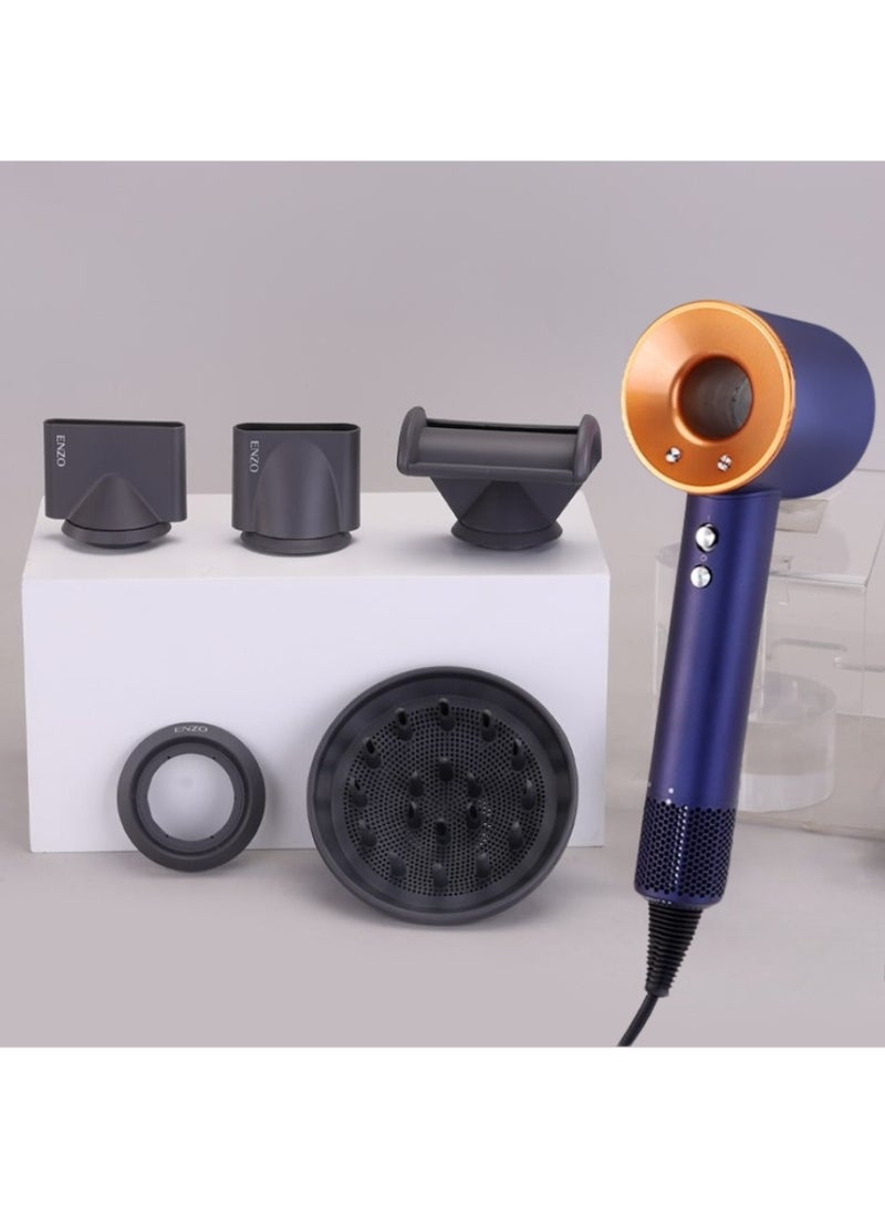 إنزو مجفف شعر إنزو بروفيشنال سوبرسونيك NO.DY-888 – تجفيف سريع، بدون حرارة مفرطة، مع 5 ملحقات تصفيف، تدفق هواء قوي، وضوضاء منخفضة لجميع أنواع الشعر - Image 2