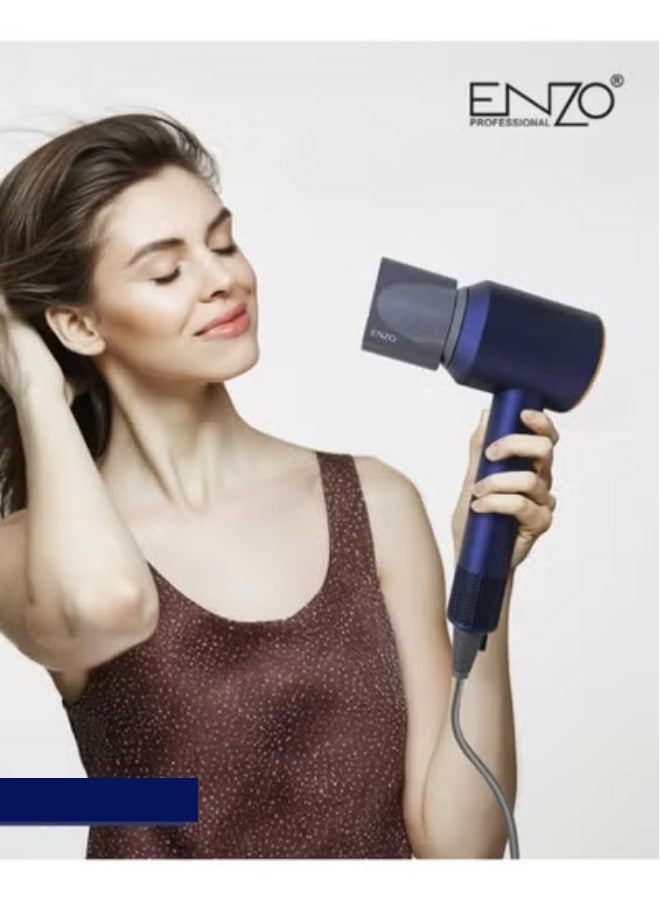 إنزو مجفف شعر إنزو بروفيشنال سوبرسونيك NO.DY-888 – تجفيف سريع، بدون حرارة مفرطة، مع 5 ملحقات تصفيف، تدفق هواء قوي، وضوضاء منخفضة لجميع أنواع الشعر - Image 3