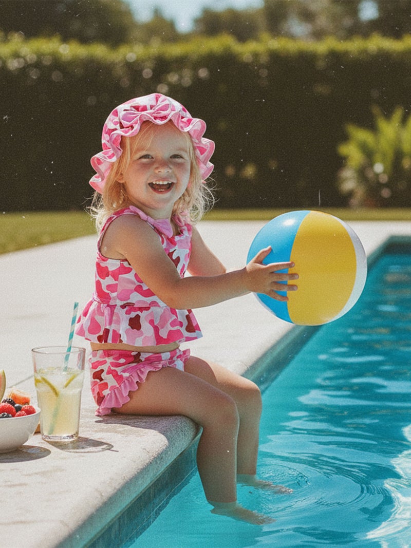 Toddler Girls Two Piece Swimsuits Sleeveless Tankini Swimwear Summer Bathing Suits - Image 2