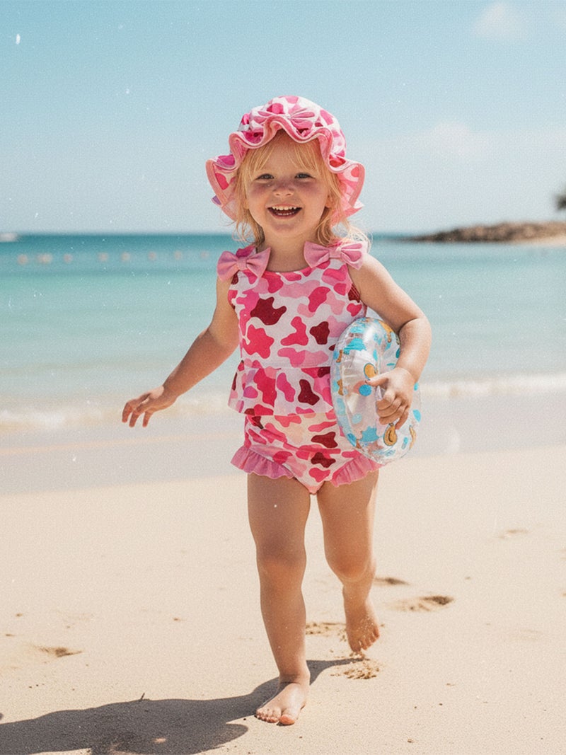 Toddler Girls Two Piece Swimsuits Sleeveless Tankini Swimwear Summer Bathing Suits - Image 1