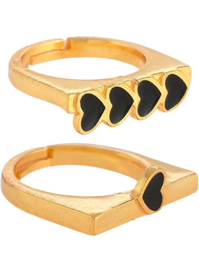 فويلا Valentine's Day Collection Edgy Black Hearts Ring