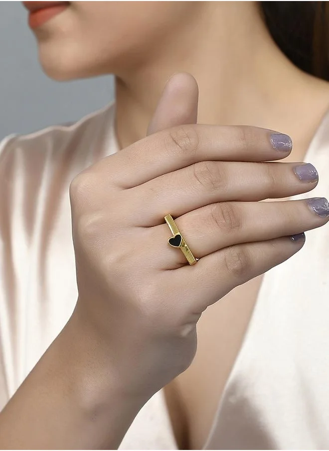فويلا Valentine's Day Collection Edgy Black Hearts Ring