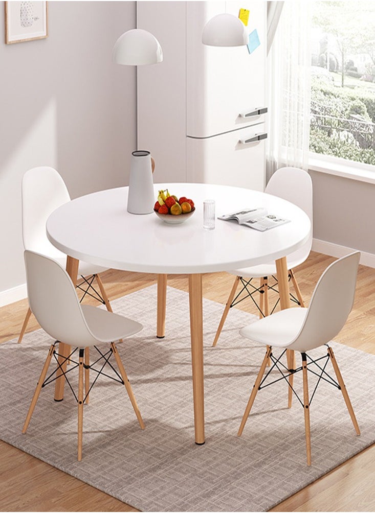  CityRiya-Long طاولة طعام بيضاء للمطبخ، طاولة طعام 80 × 80 سم، طاولة مطبخ خشبية، طاولة قهوة، طاولة شاي، مكتب مؤتمرات، طاولة مستديرة صغيرة حديثة لغرفة المعيشة، المطبخ  - Image 1