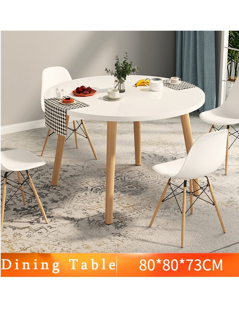  CityRiya-Long طاولة طعام بيضاء للمطبخ، طاولة طعام 80 × 80 سم، طاولة مطبخ خشبية، طاولة قهوة، طاولة شاي، مكتب مؤتمرات، طاولة مستديرة صغيرة حديثة لغرفة المعيشة، المطبخ  - Image 2