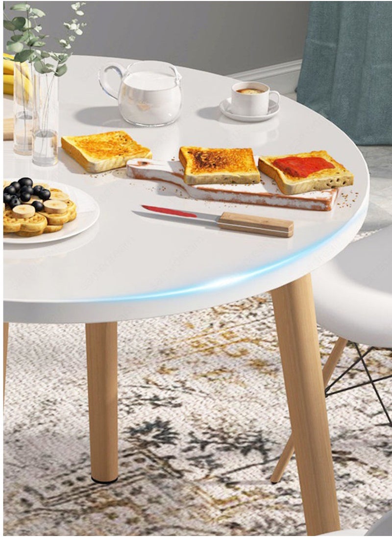  CityRiya-Long طاولة طعام بيضاء للمطبخ، طاولة طعام 80 × 80 سم، طاولة مطبخ خشبية، طاولة قهوة، طاولة شاي، مكتب مؤتمرات، طاولة مستديرة صغيرة حديثة لغرفة المعيشة، المطبخ  - Image 3