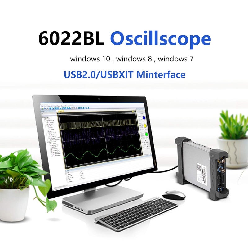 هانتك مقياس ذبذبات رقمي محمول 6022BL بـ 16 قناة وعرض نطاق 20 ميجاهرتز ومعدل أخذ عينات 48 ميجا عينة/ثانية، مقياس منطقي متعدد الوظائف، مقياس ذبذبات يدوي يعمل عبر USB - Image 4