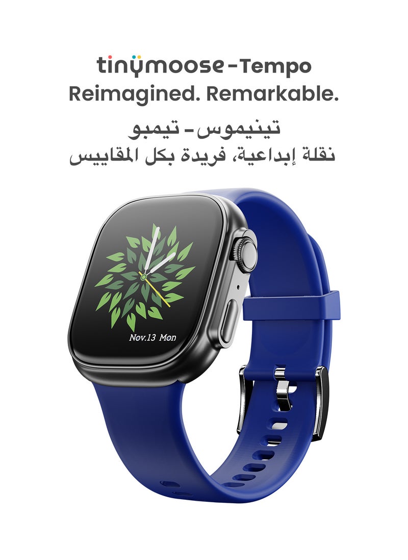 TinyMoose - Smartwatch Tempo With ِHD AMOLED Display / Ultra Battery Life / 100+ Sport Modes / IP68 Waterproof / Bluetooth Calling / Heart Rate Monitoring / SPO2 / GPS / Ultra Smart Watch - Shadow Blue - Image 1
