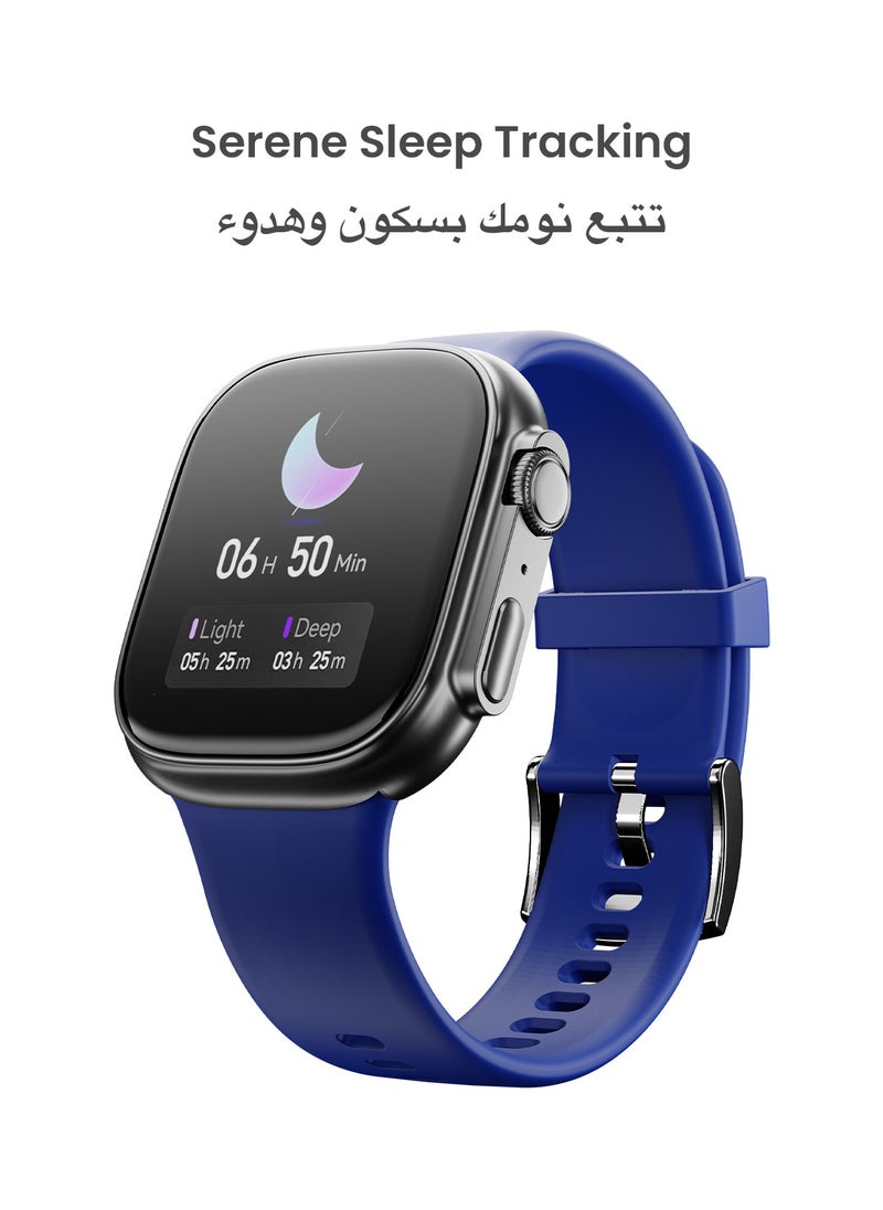 TinyMoose - Smartwatch Tempo With ِHD AMOLED Display / Ultra Battery Life / 100+ Sport Modes / IP68 Waterproof / Bluetooth Calling / Heart Rate Monitoring / SPO2 / GPS / Ultra Smart Watch - Shadow Blue - Image 1