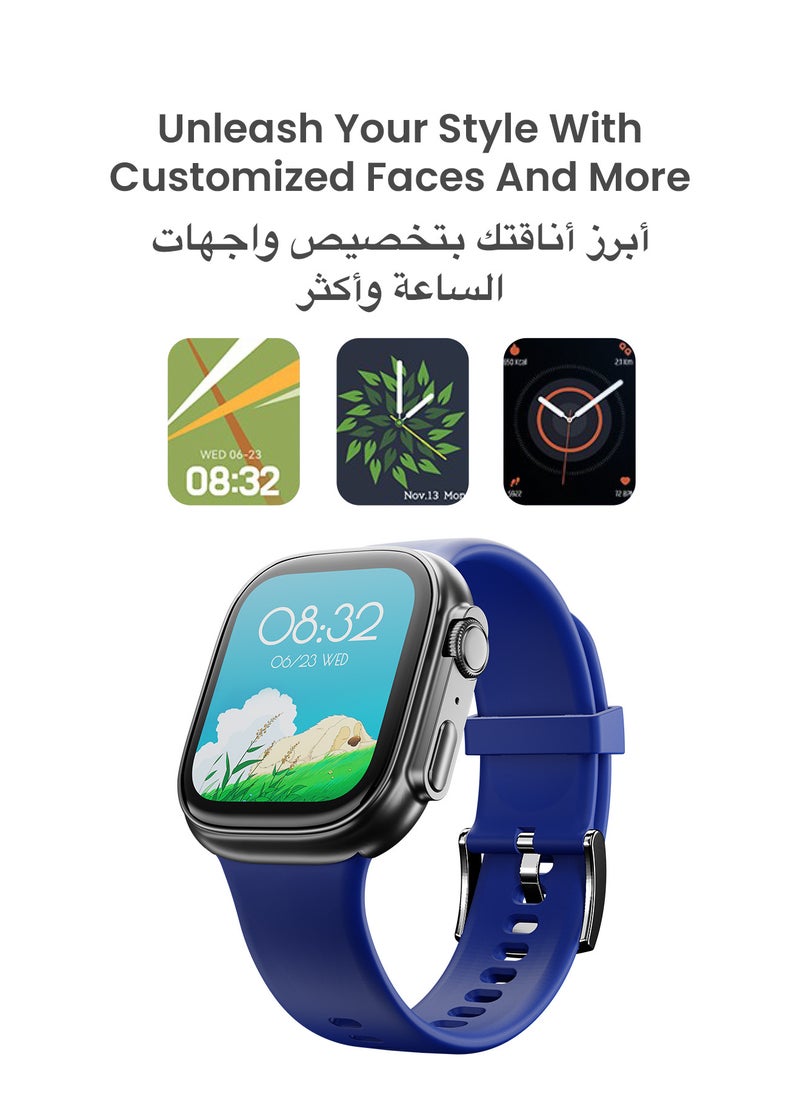 TinyMoose - Smartwatch Tempo With ِHD AMOLED Display / Ultra Battery Life / 100+ Sport Modes / IP68 Waterproof / Bluetooth Calling / Heart Rate Monitoring / SPO2 / GPS / Ultra Smart Watch - Shadow Blue - Image 1