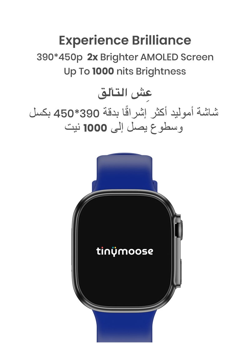 TinyMoose - Smartwatch Tempo With ِHD AMOLED Display / Ultra Battery Life / 100+ Sport Modes / IP68 Waterproof / Bluetooth Calling / Heart Rate Monitoring / SPO2 / GPS / Ultra Smart Watch - Shadow Blue - Image 1
