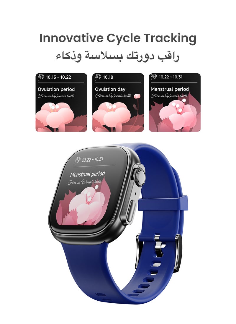 TinyMoose - Smartwatch Tempo With ِHD AMOLED Display / Ultra Battery Life / 100+ Sport Modes / IP68 Waterproof / Bluetooth Calling / Heart Rate Monitoring / SPO2 / GPS / Ultra Smart Watch - Shadow Blue - Image 1