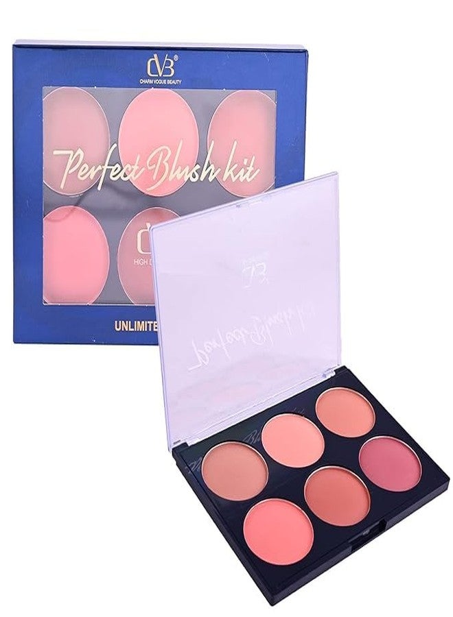 CVB 6 in 1 Blush & Contour Professional Makeup Palette Kit | Sculpt, Define & Add Natural Flush | Multi-Shade Face Kit for All Skin Tones - Image 1