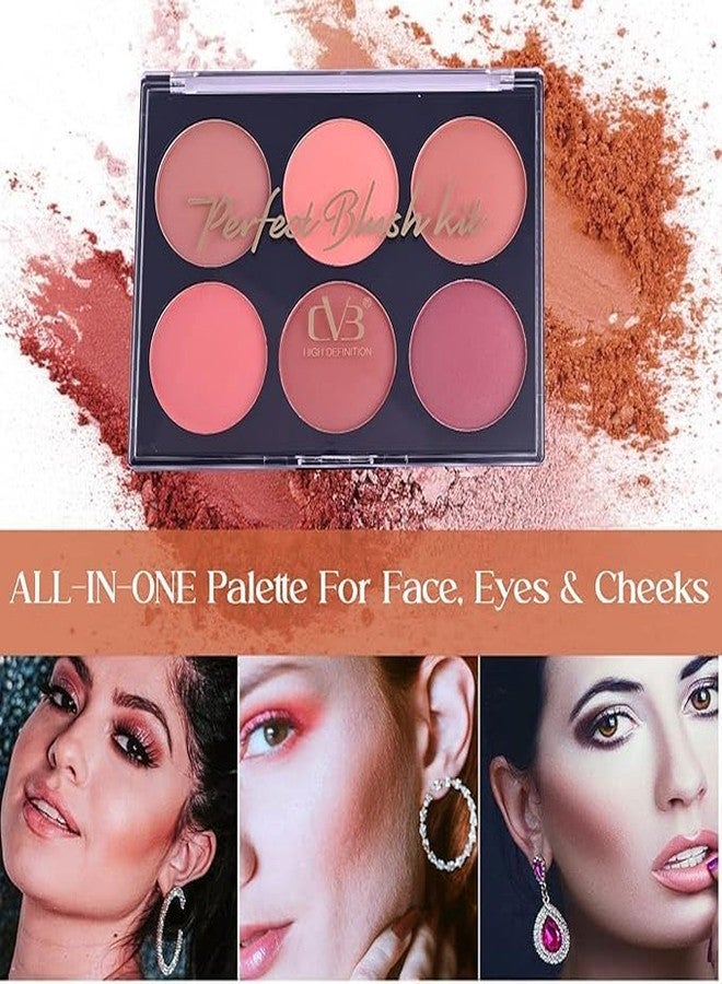 CVB 6 in 1 Blush & Contour Professional Makeup Palette Kit | Sculpt, Define & Add Natural Flush | Multi-Shade Face Kit for All Skin Tones - Image 4