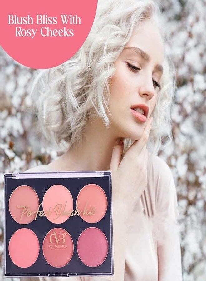 CVB 6 in 1 Blush & Contour Professional Makeup Palette Kit | Sculpt, Define & Add Natural Flush | Multi-Shade Face Kit for All Skin Tones - Image 2