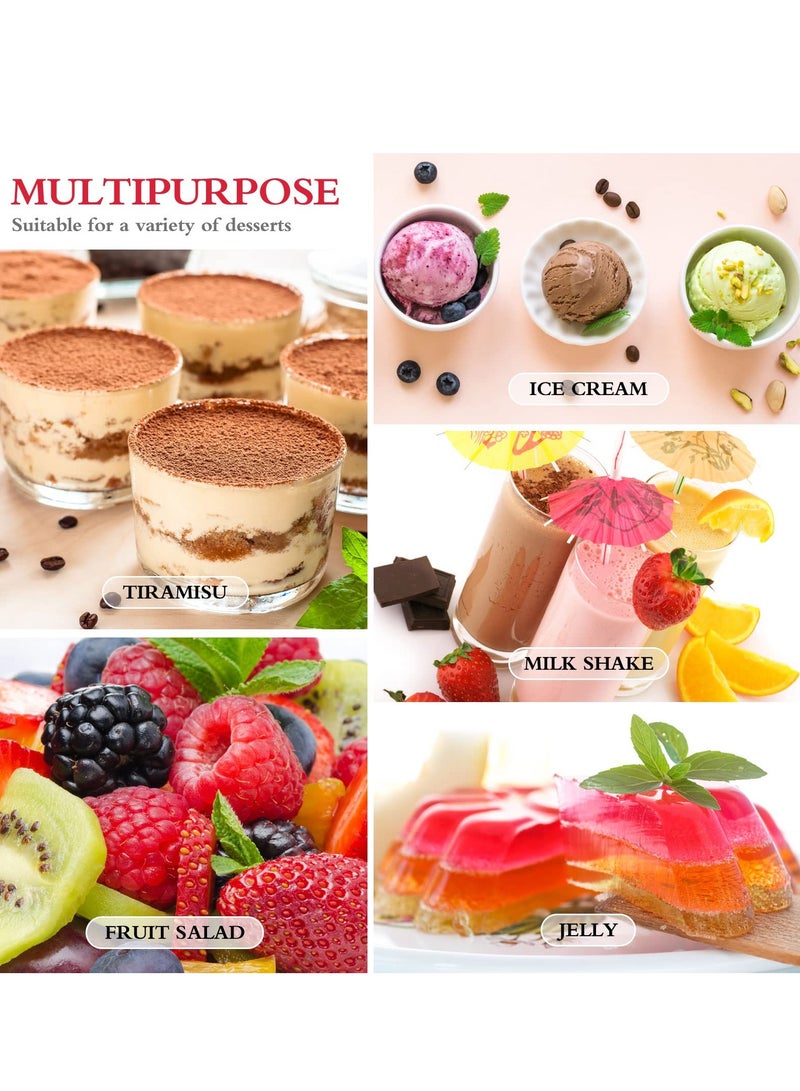 100 Pcs Mini Plastic Dessert Cups with Spoons - Disposable Transparent Square Parfait Cups for Ice Cream, Mousse, and Desserts - Perfect for Parties, Holidays, and Birthdays.  - Image 2
