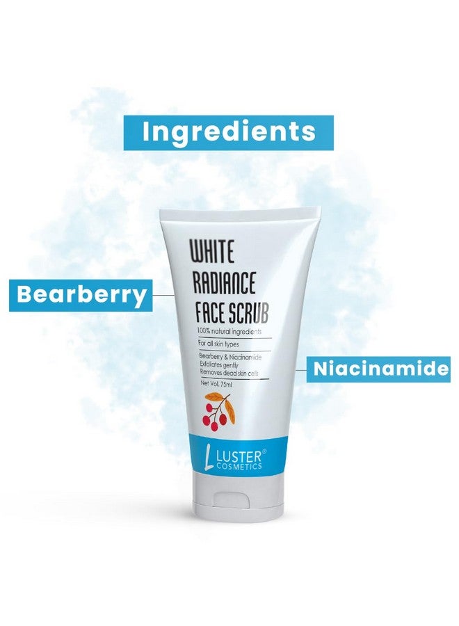 Luster Cosmetics White Radiance Face Scrub |Removes Dead Skin Cells |Gently Exfoliates & Brightens The Skin - 75ml - Image 2